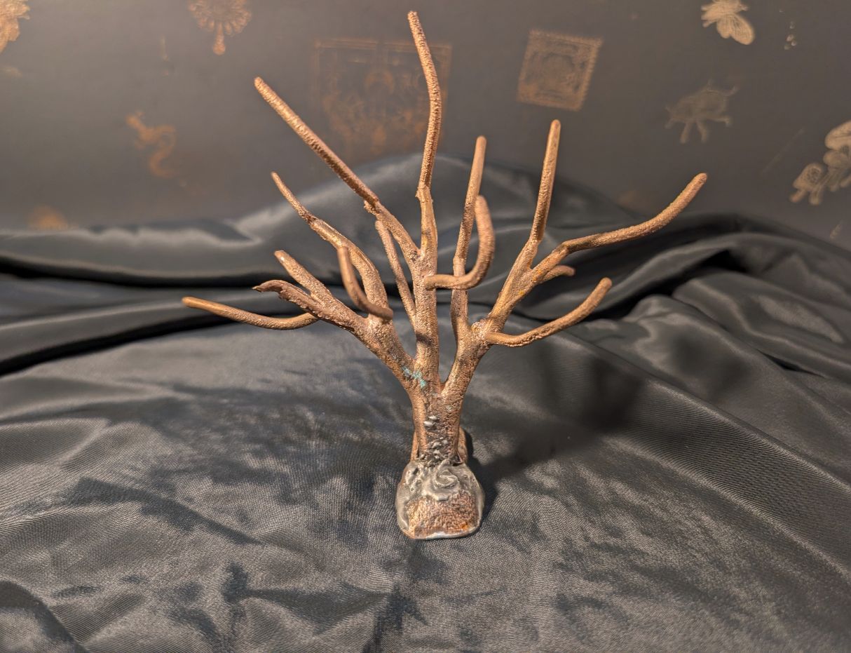 Bronze tree sculpture - cast metal art with branching limbs by BorboroForge