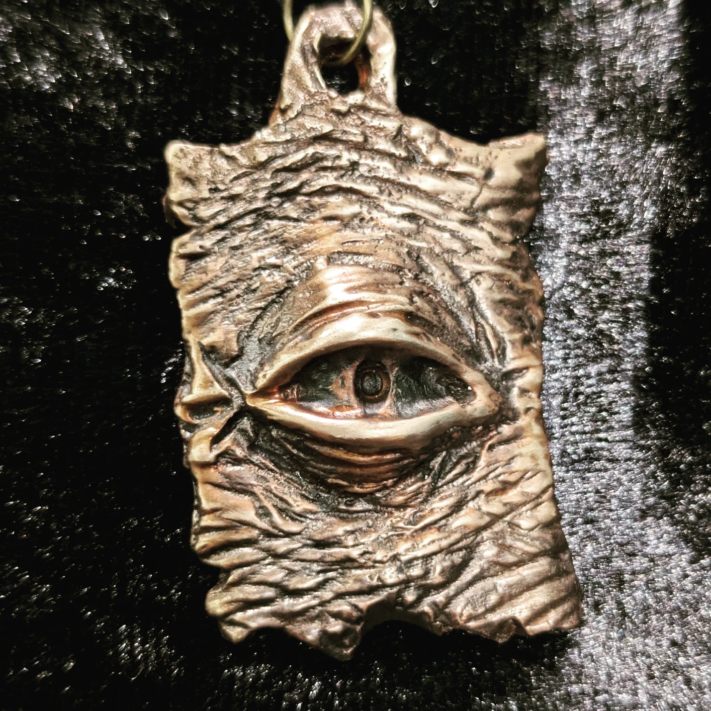 Cast bronze evil eye amulet by BorboroForge