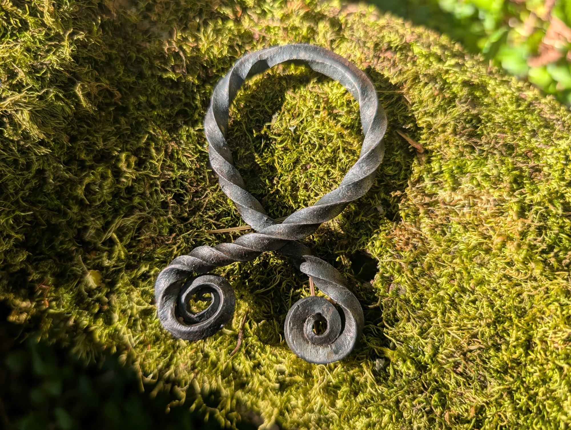 Steel troll cross pendant - protective forged metal amulet by BorboroForge